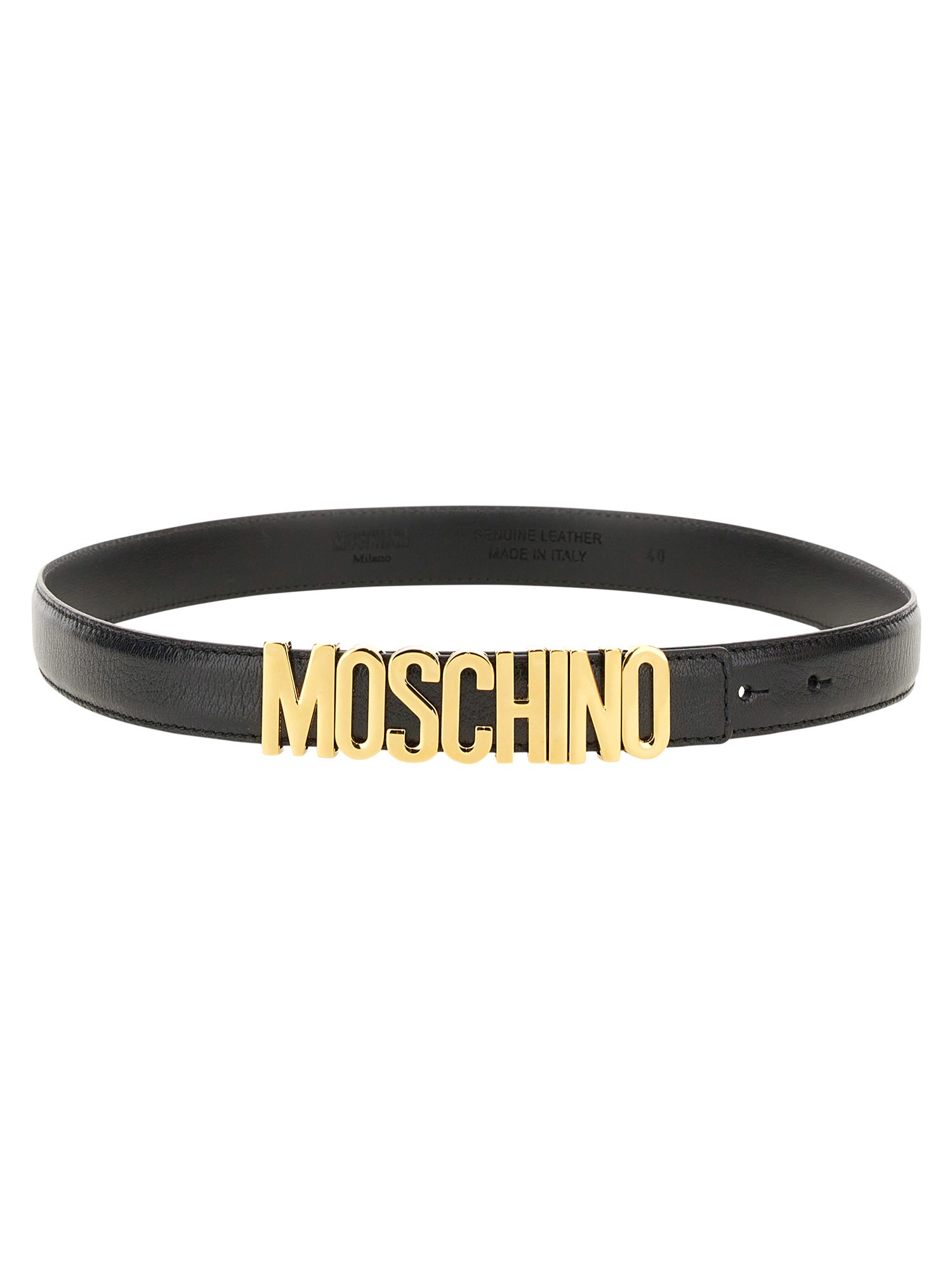 MOSCHINO    LEATHER BELT WITH LOGO