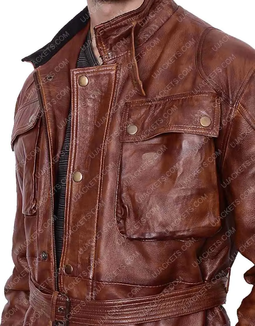 Motorcycle Brad Pitt Benjamin Button Leather Jacket - UJackets