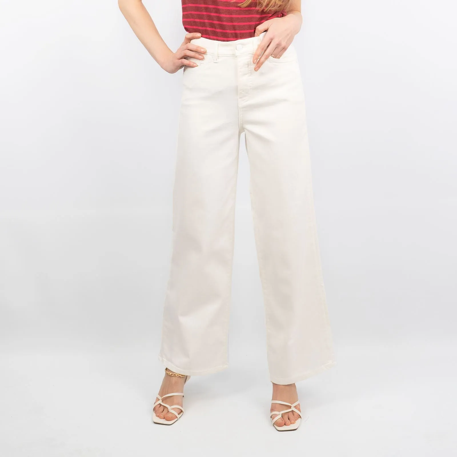 M&S Autograph High Waist Wide Leg Ivory Jeans