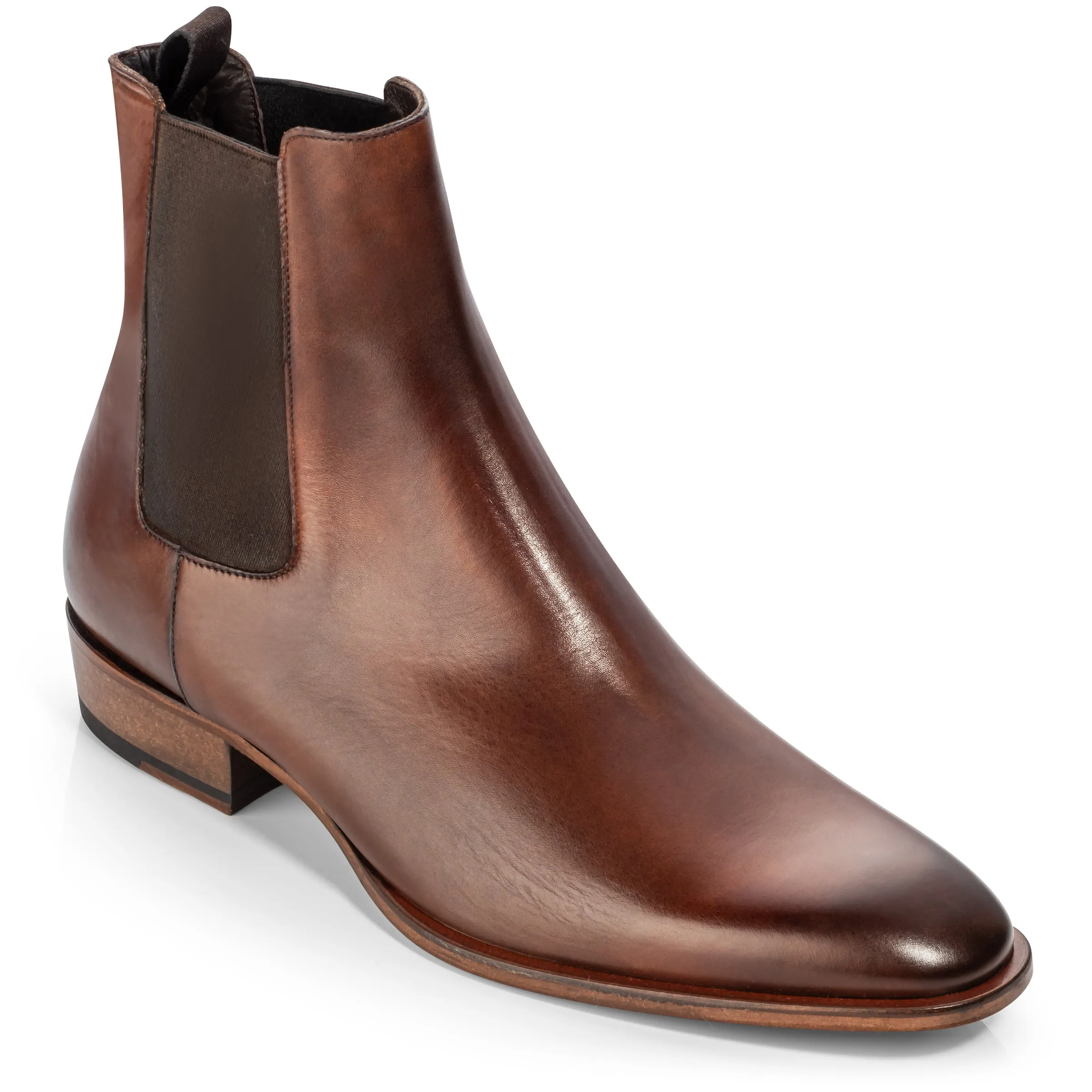 Myles Burnished Brown Calf Chelsea Boot