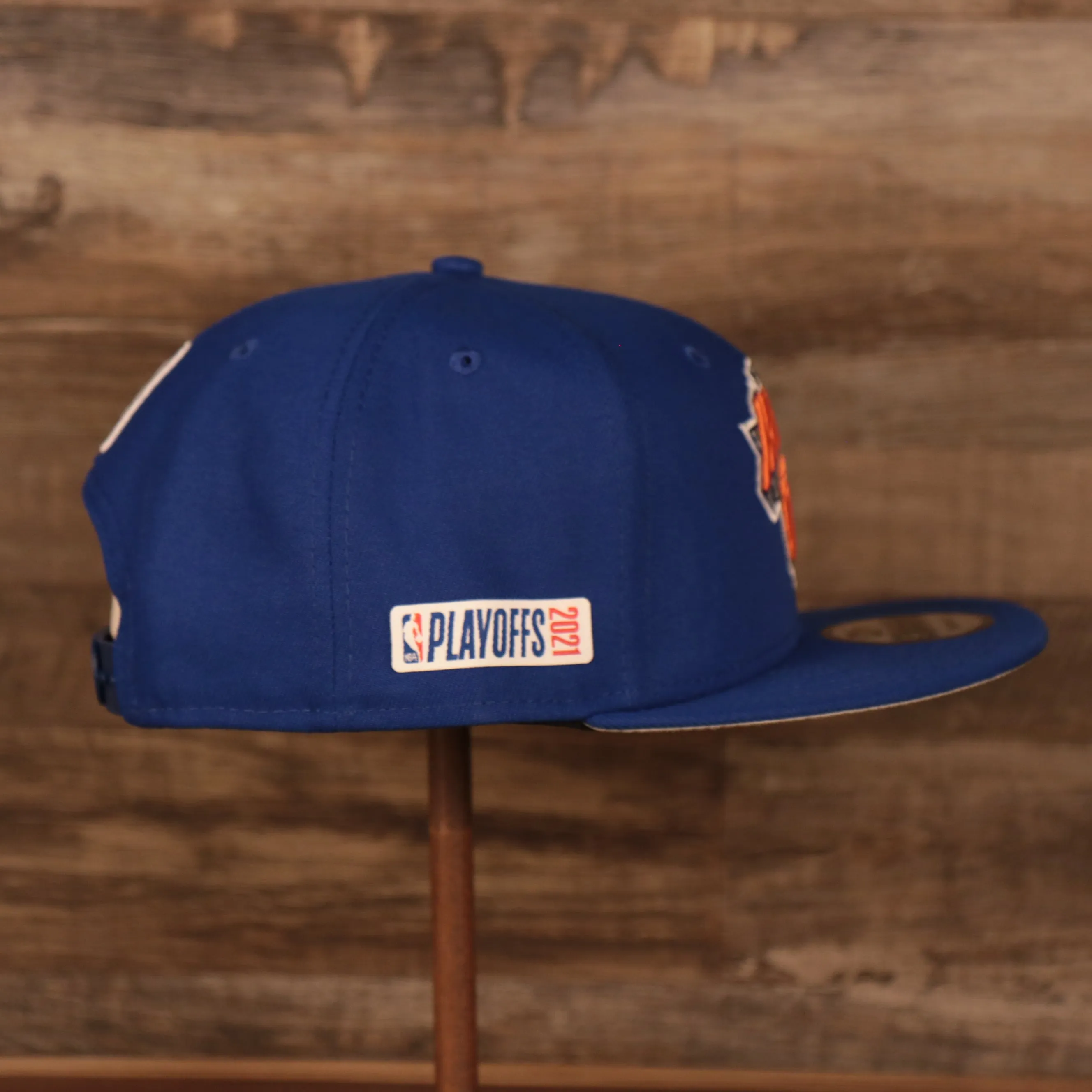 New York Knicks 2021 NBA Playoff Side Patch 9Fifty Gray Bottom Snapback Hat