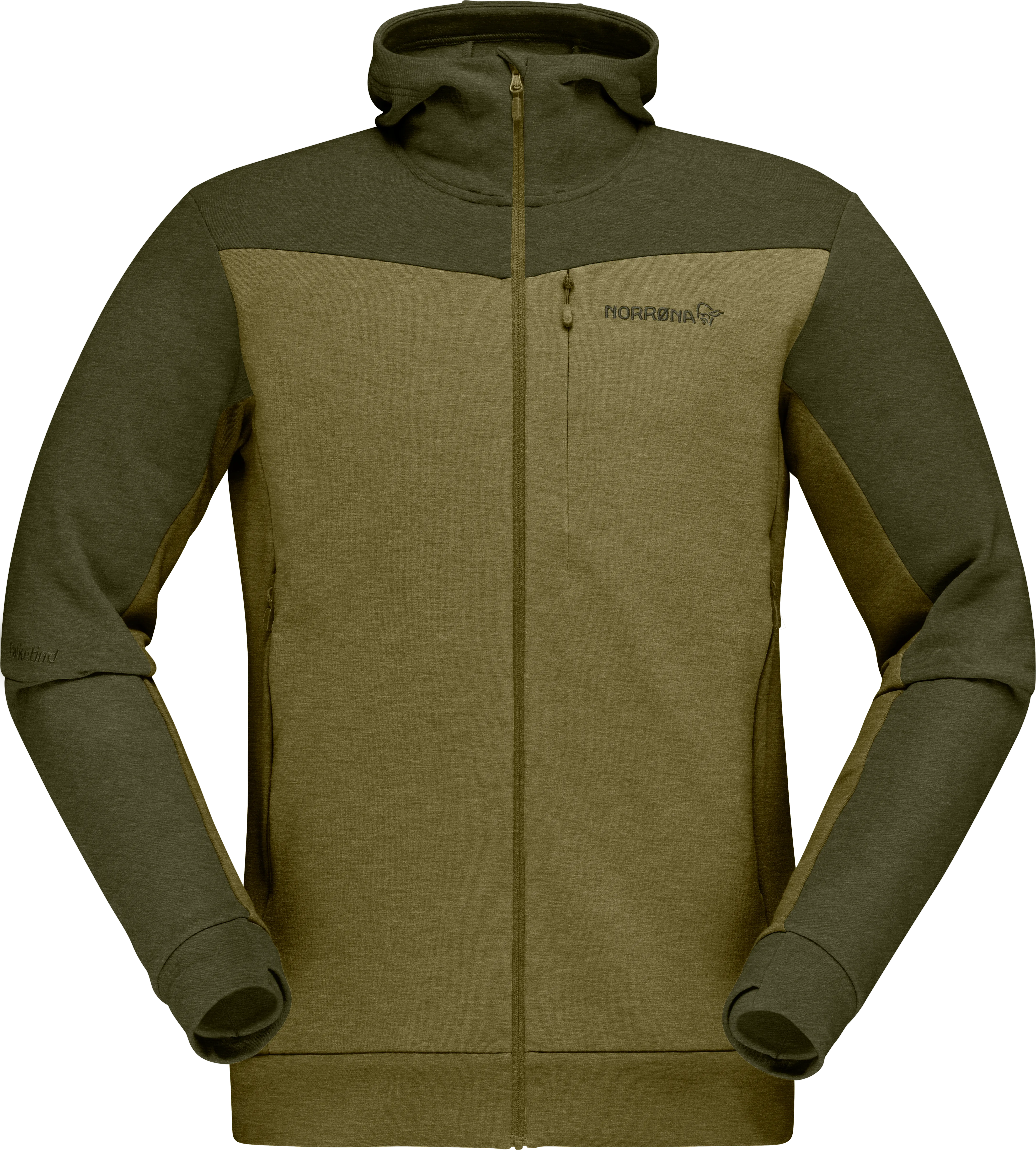 Norrøna Men's Falketind Warmwool2 Stretch Zip Hood Olive Night/Olive Drab | Buy Norrøna Men's Falketind Warmwool2 Stre