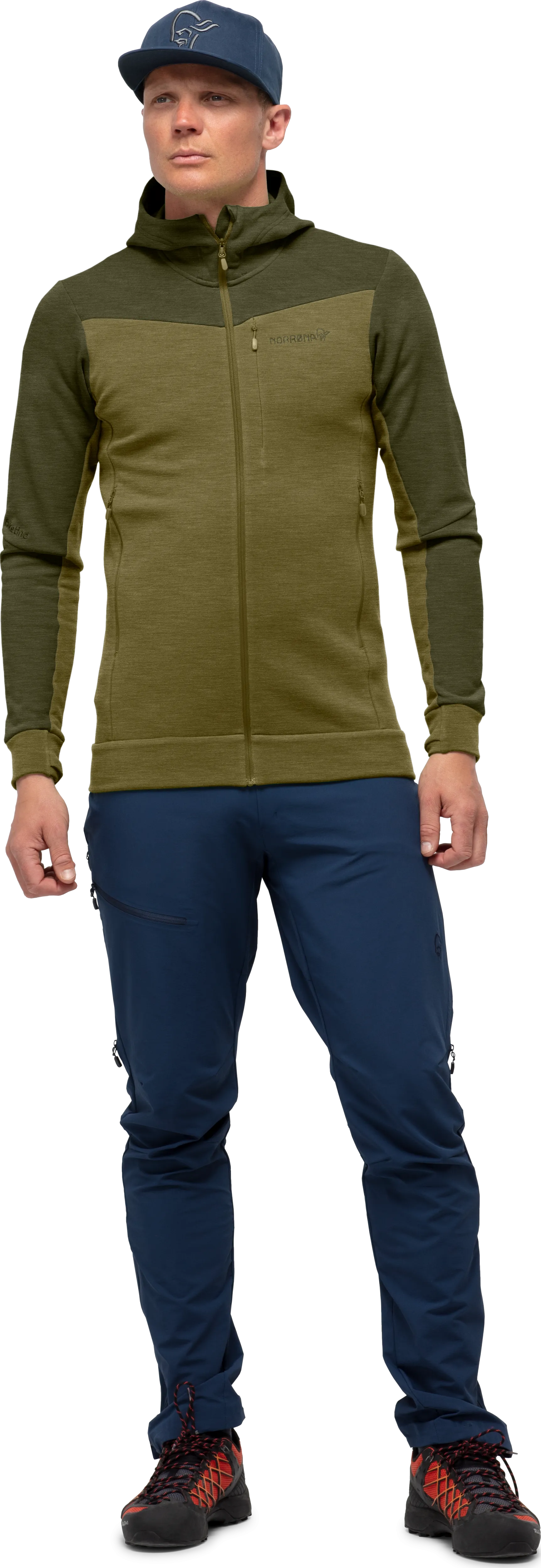 Norrøna Men's Falketind Warmwool2 Stretch Zip Hood Olive Night/Olive Drab | Buy Norrøna Men's Falketind Warmwool2 Stre