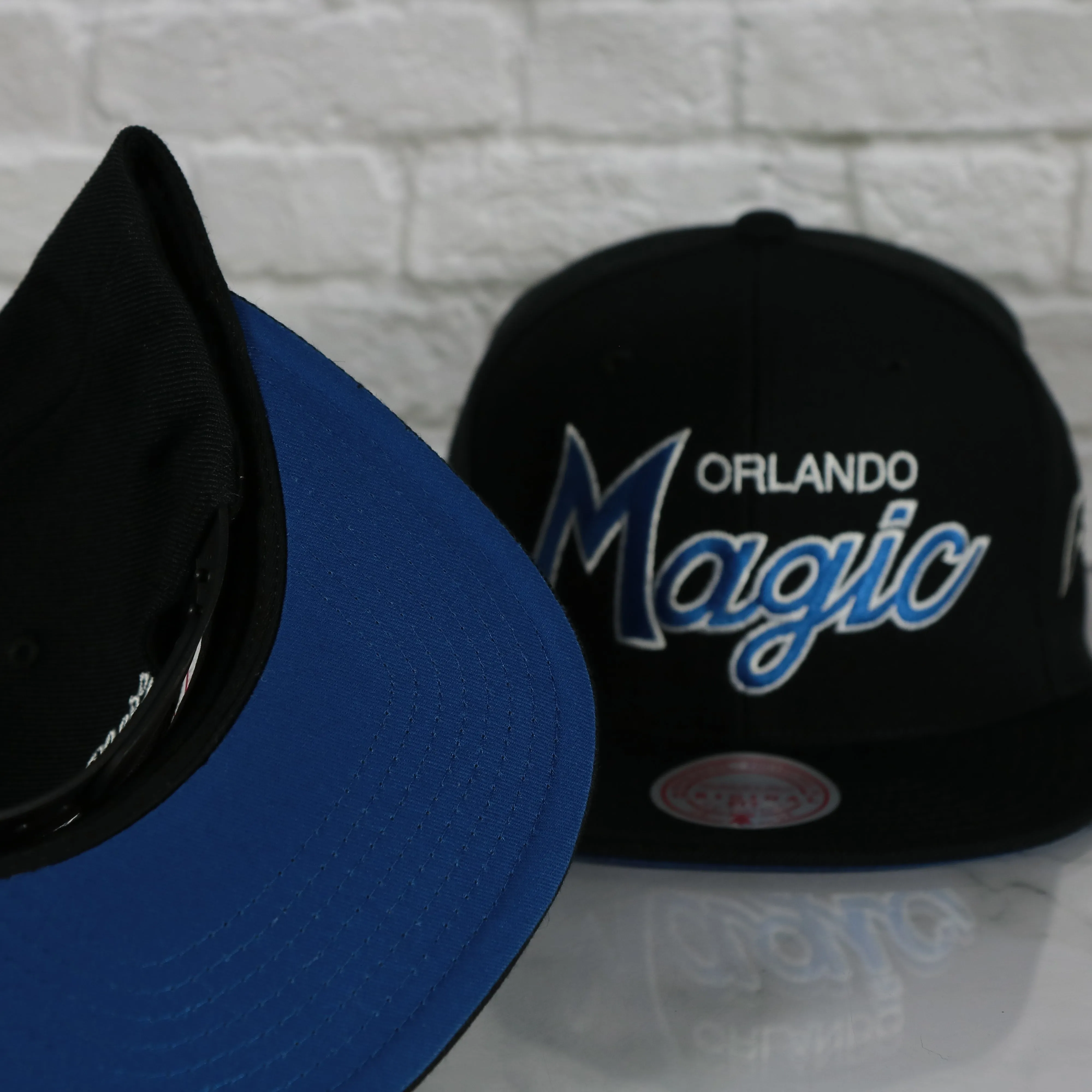 Orlando Magic Vintage Retro NBA Team Script 2.0 Mitchell and Ness Snapback Hat | Black