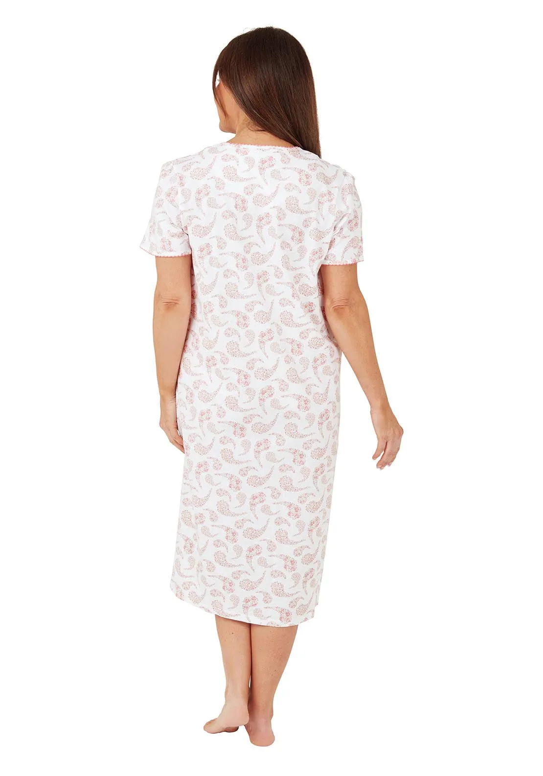 Paisley 100% Cotton Nightdress - Pink