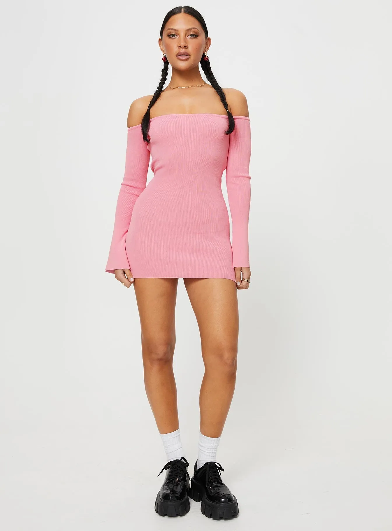 Parisa Long Sleeve Mini Dress Pink