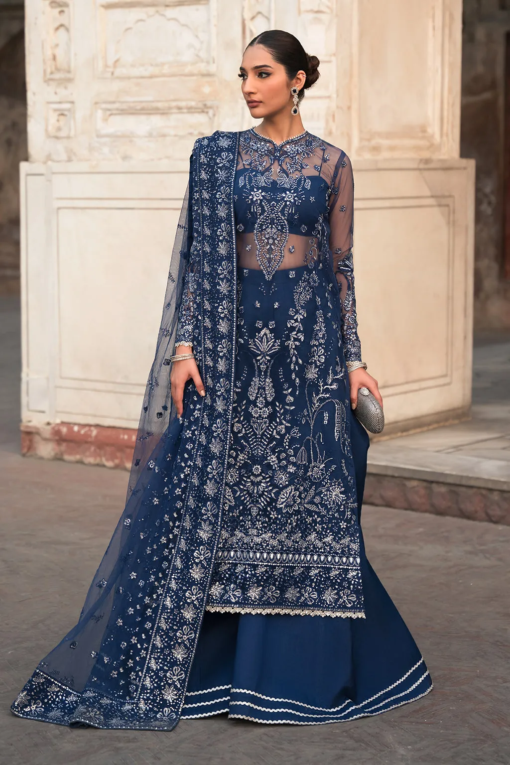 Pehli Nazar by Ayzel Embroidered Net Unstitched 3Pc Suit D-08 Zarina