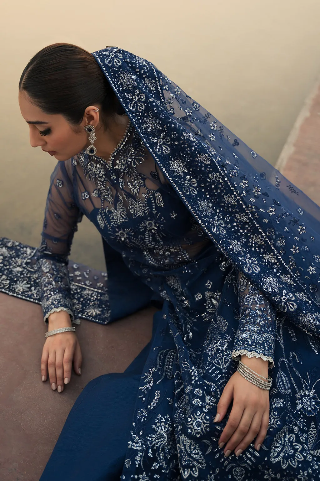 Pehli Nazar by Ayzel Embroidered Net Unstitched 3Pc Suit D-08 Zarina