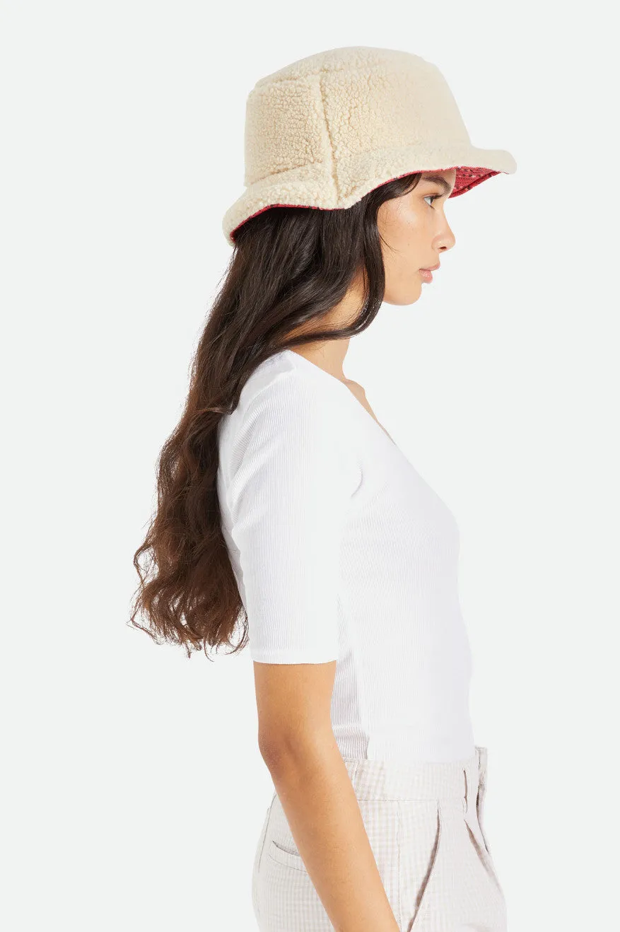 Petra Reversible Bucket Hat - Praire Floral/Dove Sherpa