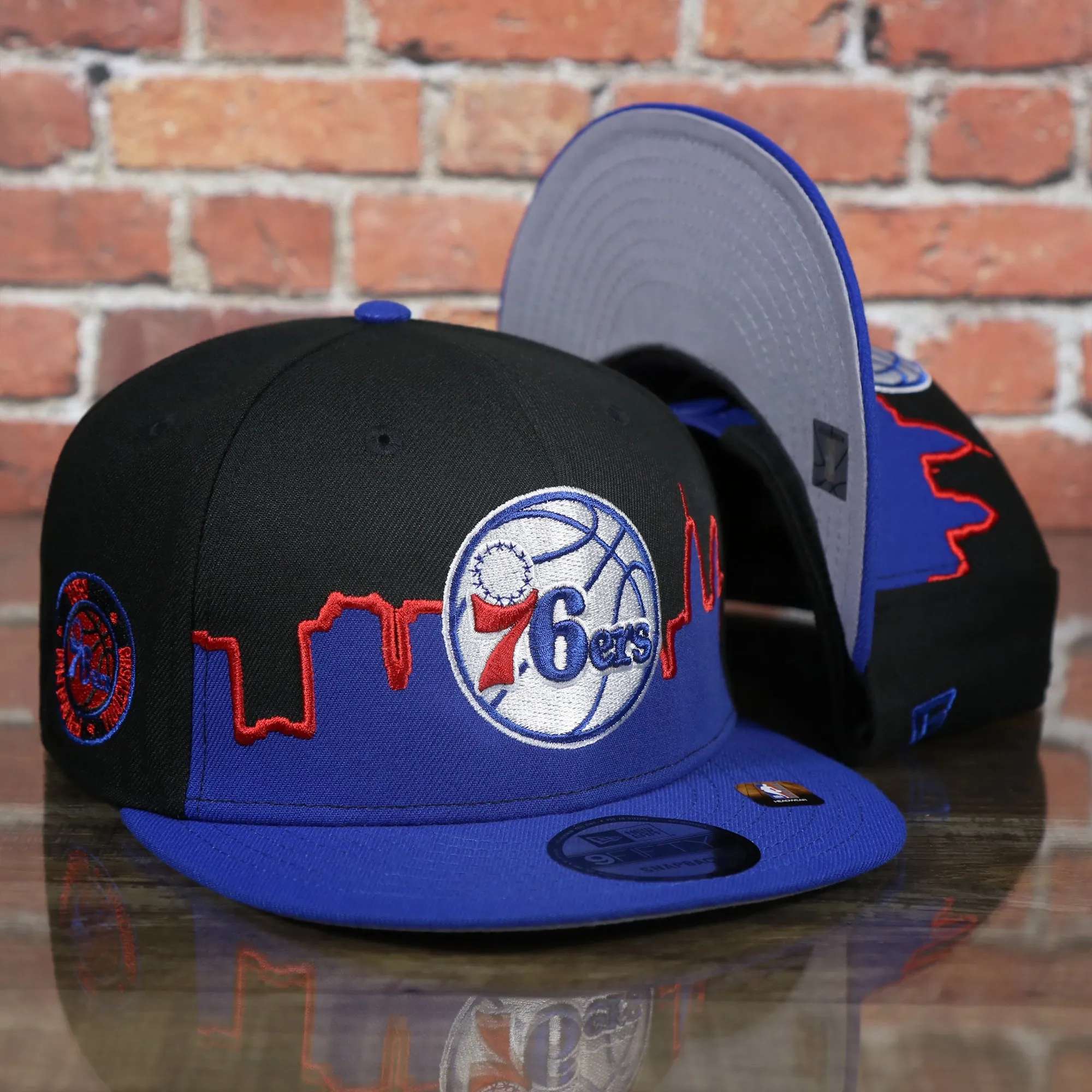 Philadelphia 76ers City Skyline Side Patch 9Fifty Snapback Hat | Philadelphia Skyline 950