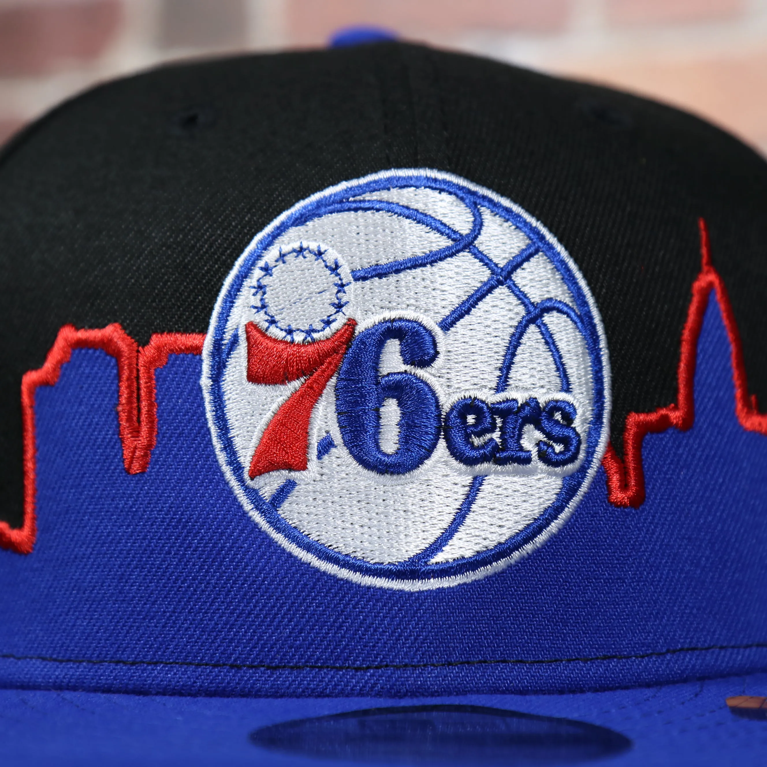 Philadelphia 76ers City Skyline Side Patch 9Fifty Snapback Hat | Philadelphia Skyline 950