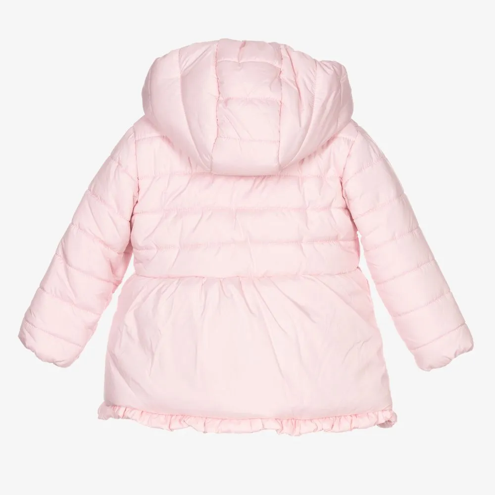 Pink Hooded Puffer Coat