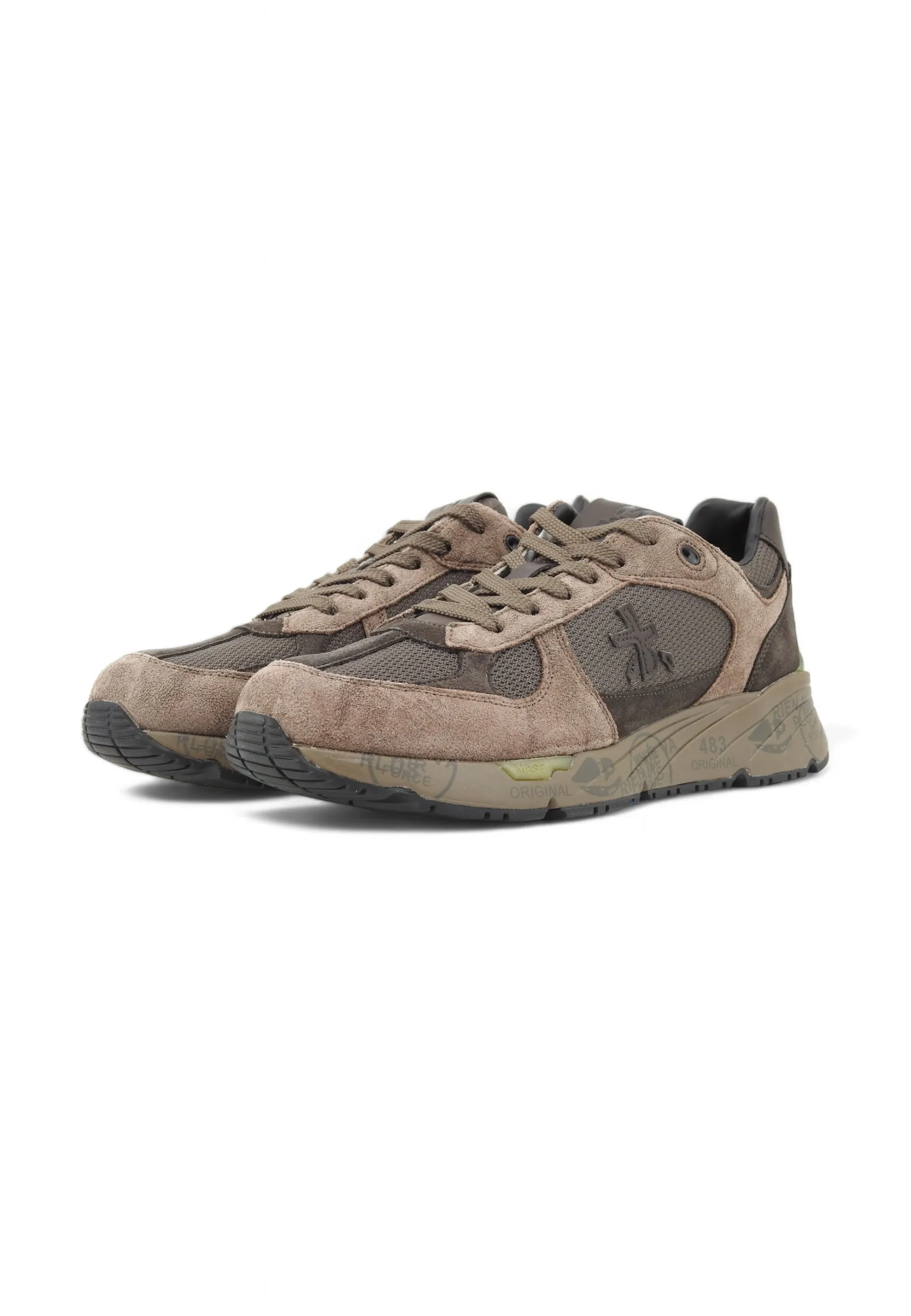 PREMIATA Running Suede Sneaker Uomo Brown Grey MASE-6875