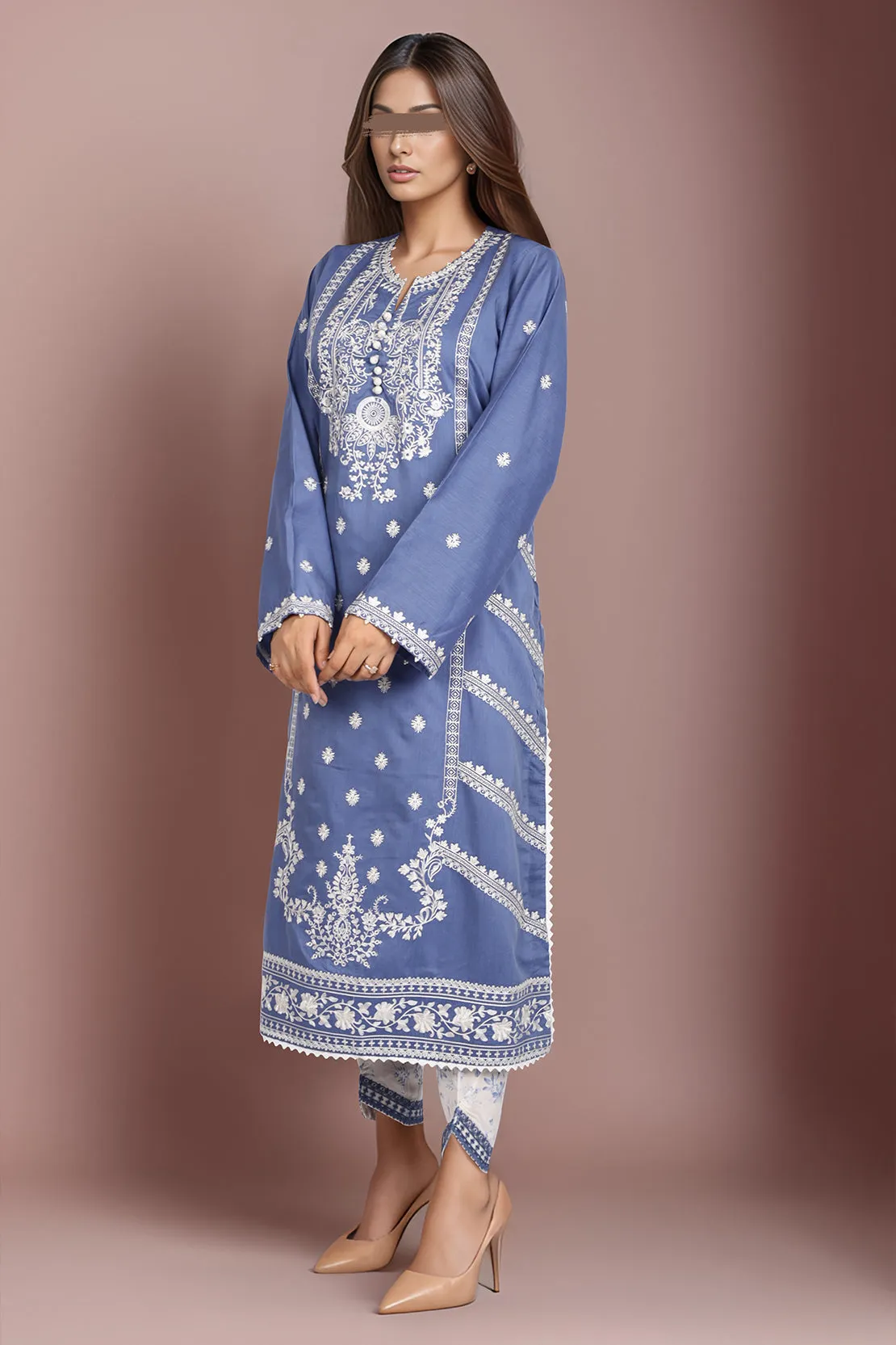 Printed Embroidered Cotton Filament Stitched 2 Piece (Shirt/Trouser)