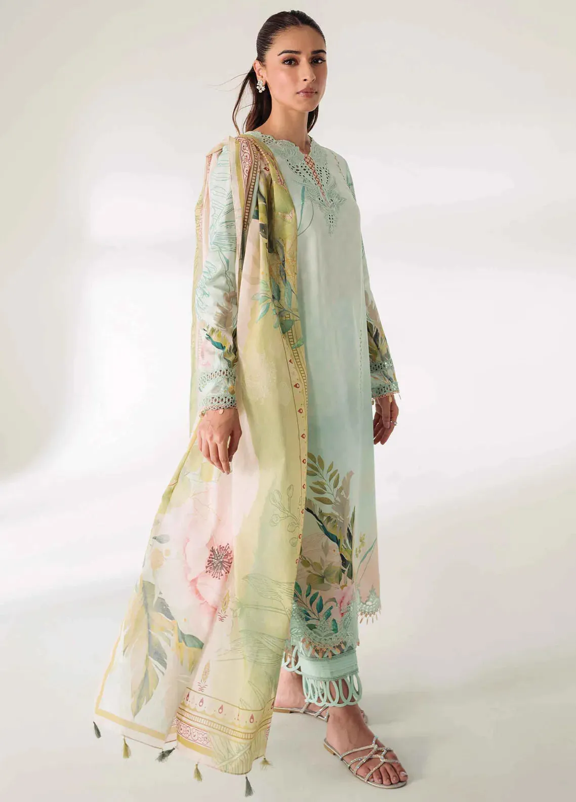 QPrints by Qalamkar Embroidered Lawn Unstitched 3Pc Suit AR-04 NELLA