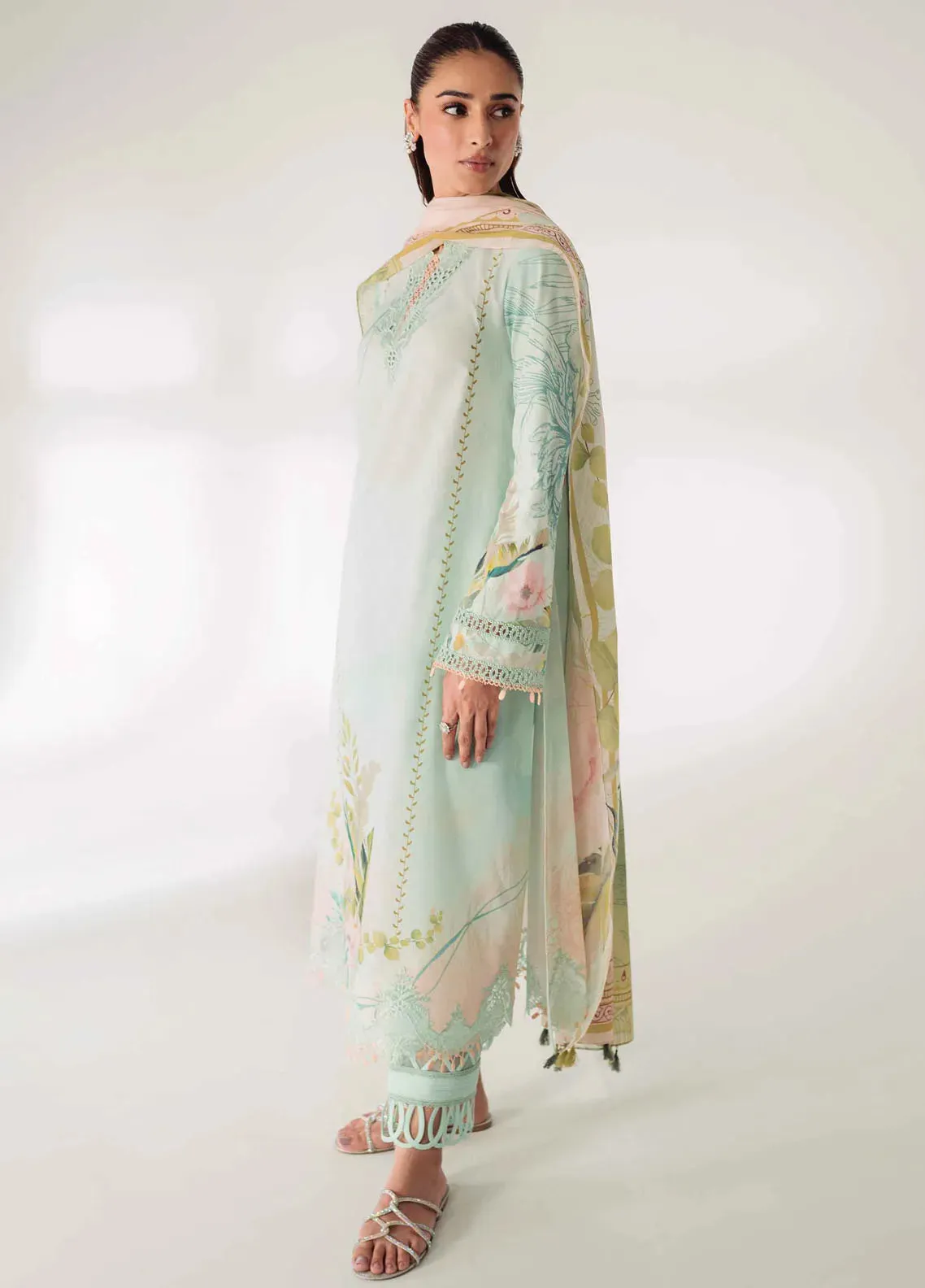 QPrints by Qalamkar Embroidered Lawn Unstitched 3Pc Suit AR-04 NELLA