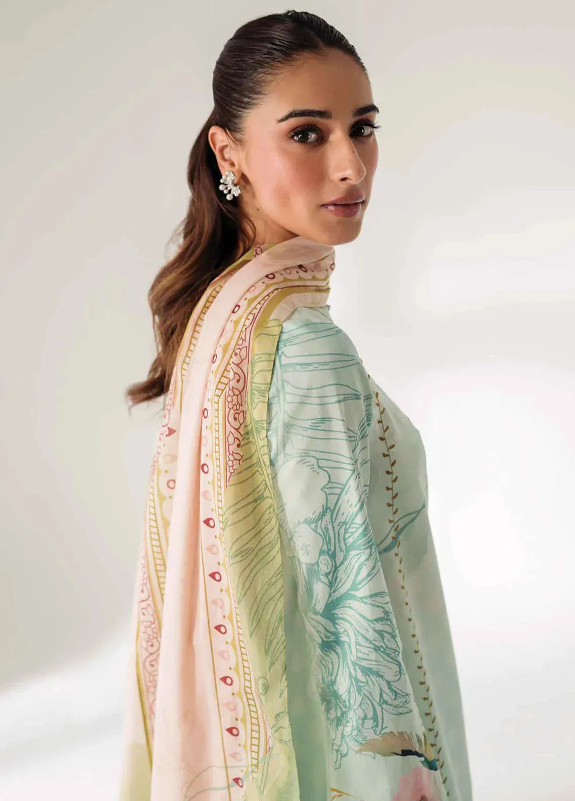 QPrints by Qalamkar Embroidered Lawn Unstitched 3Pc Suit AR-04 NELLA