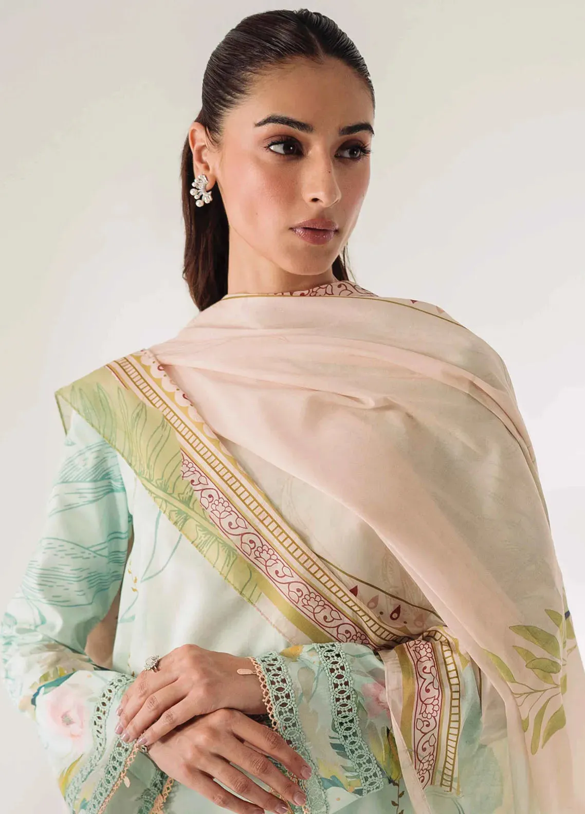 QPrints by Qalamkar Embroidered Lawn Unstitched 3Pc Suit AR-04 NELLA