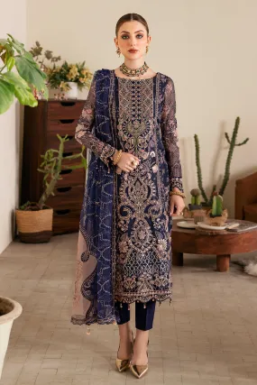 Ramsha Luxury Embroidered Organza Unstitched 3Pc Suit E-101