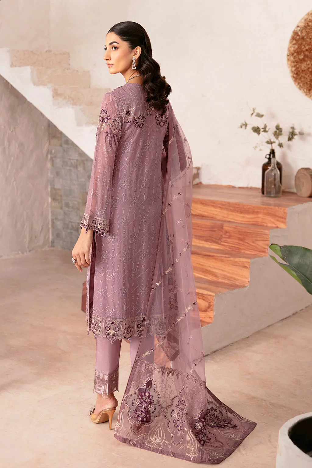 Ramsha Rangoon Vol-12 Luxury Chiffon Unstitched 3Pc Suit D-1208