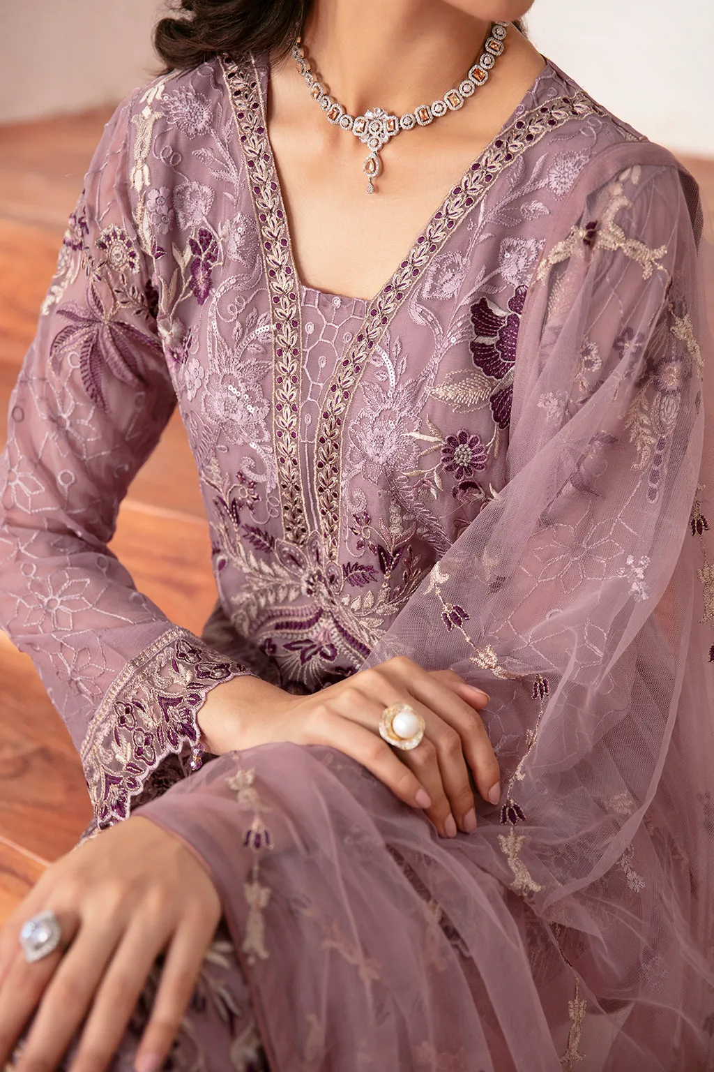 Ramsha Rangoon Vol-12 Luxury Chiffon Unstitched 3Pc Suit D-1208