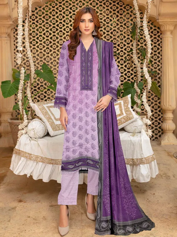 Rashk e Qamar Hajra Exclusive Dabi Lawn Unstitched 3Pc Suit D-06