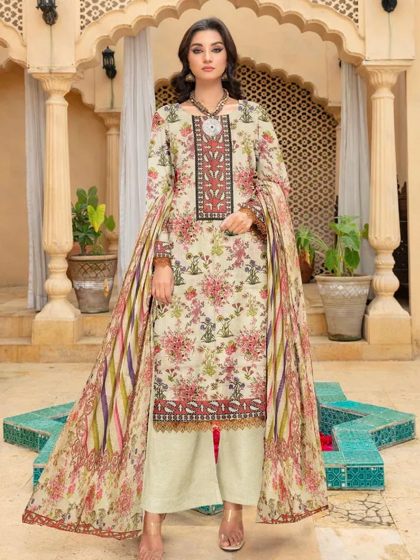 Rashk e Qamar Hajra Exclusive Dabi Lawn Unstitched 3Pc Suit D-10