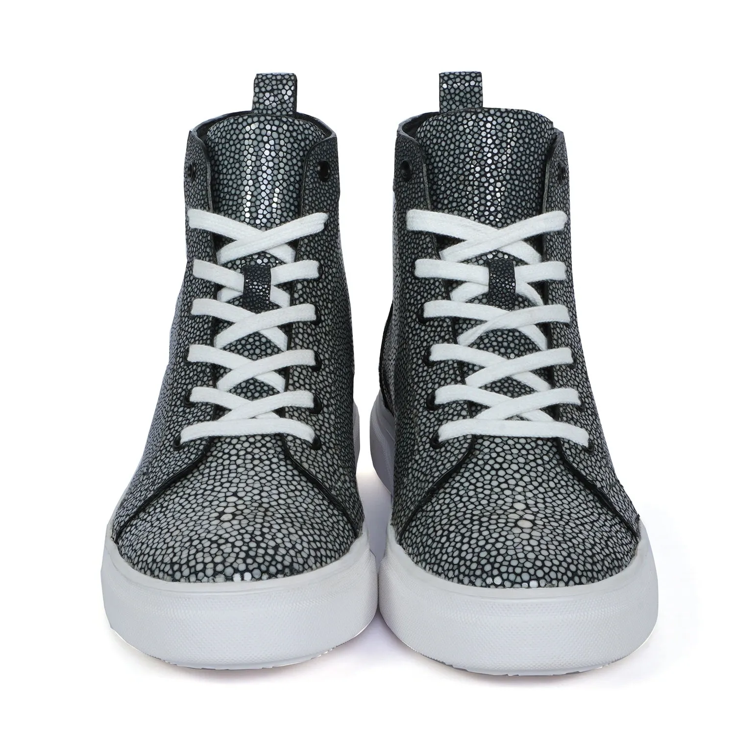 Real Stingray Fish Leather Sneaker with White Sole