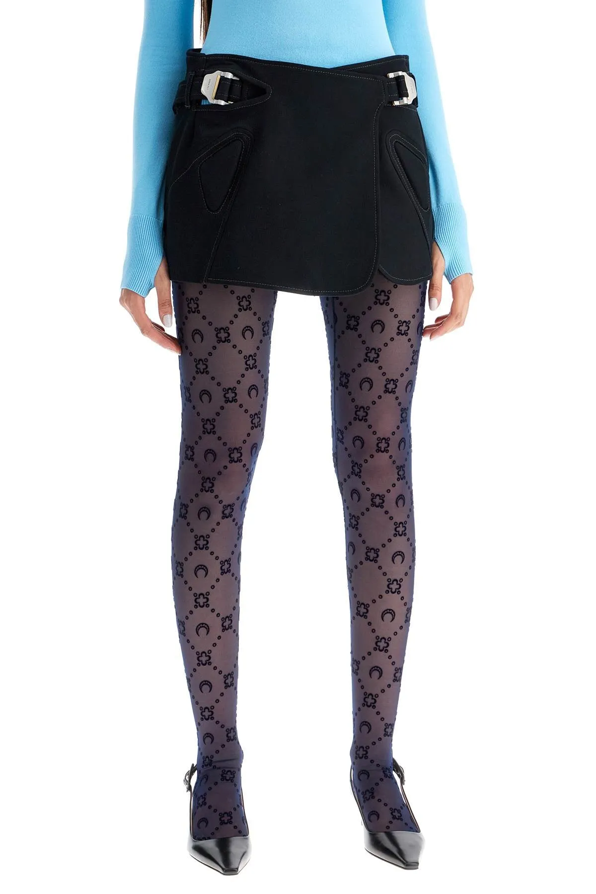 recycled mesh moonogram tights