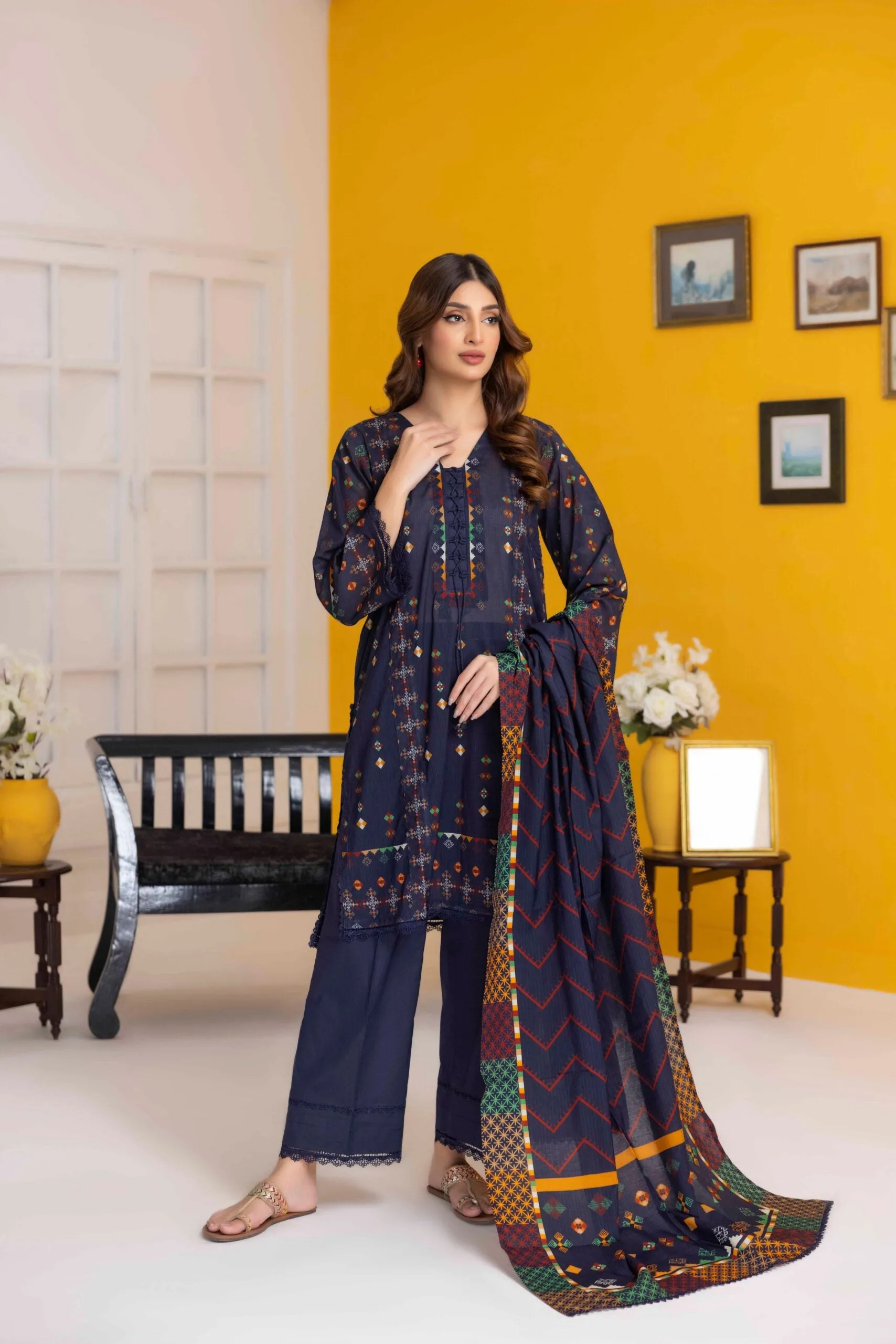 Regalia Salina Vol-25 Unstitched Digital Printed Lawn 3Pc Suit S25-05