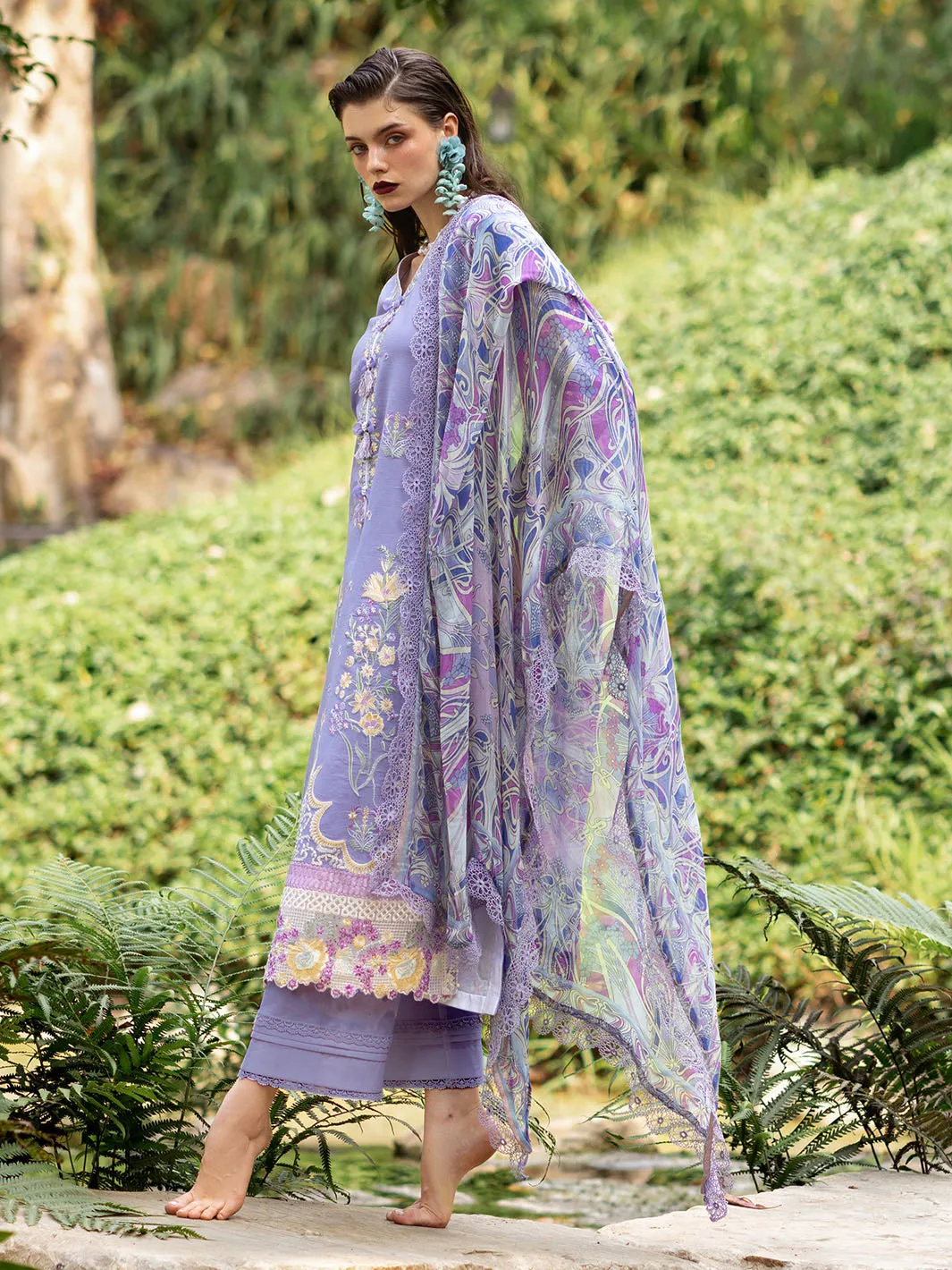 Roheenaz Dahlia Embroidered Lawn Unstitched 3Pc Suit RNZ-06B Aster