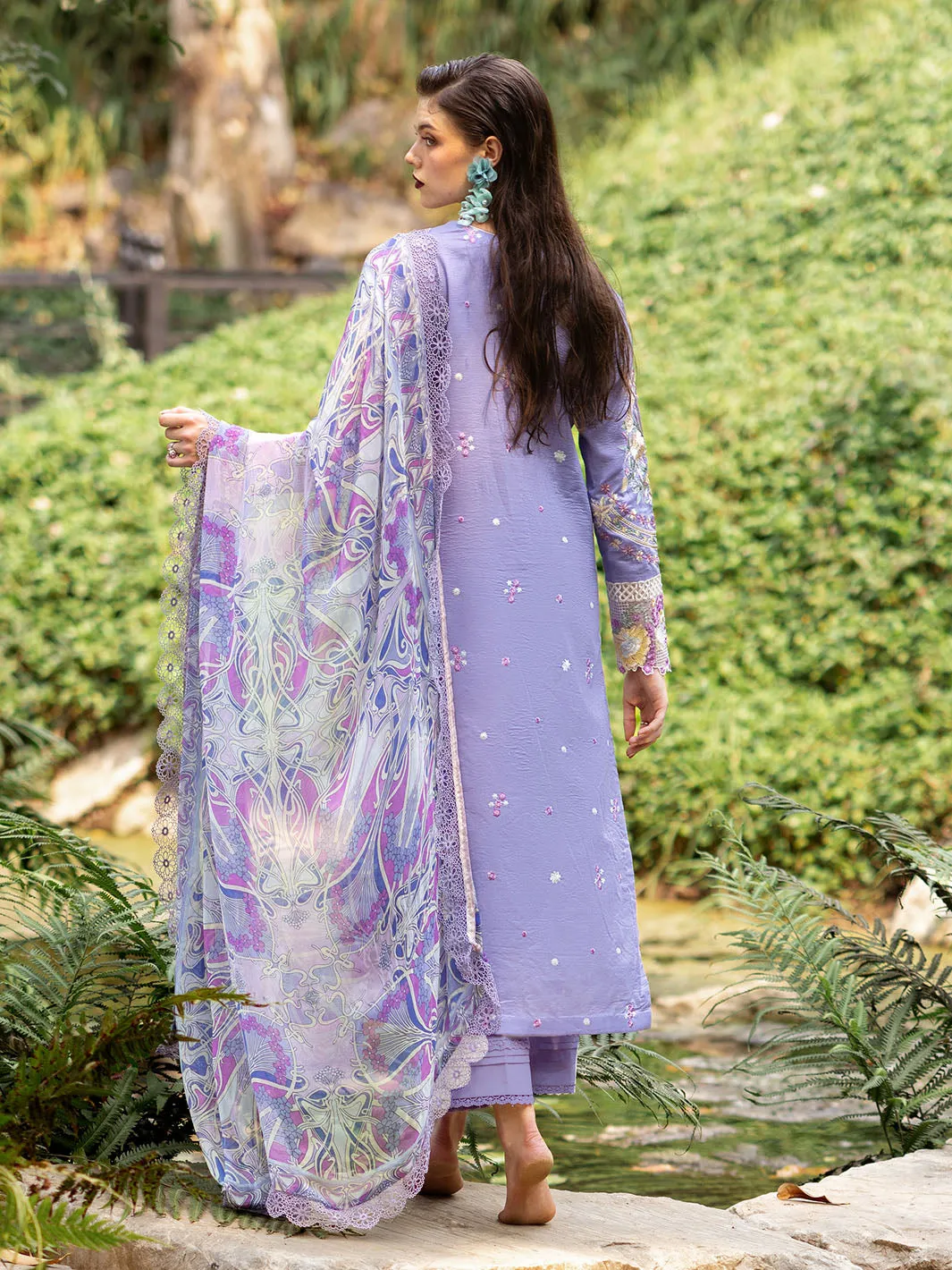 Roheenaz Dahlia Embroidered Lawn Unstitched 3Pc Suit RNZ-06B Aster