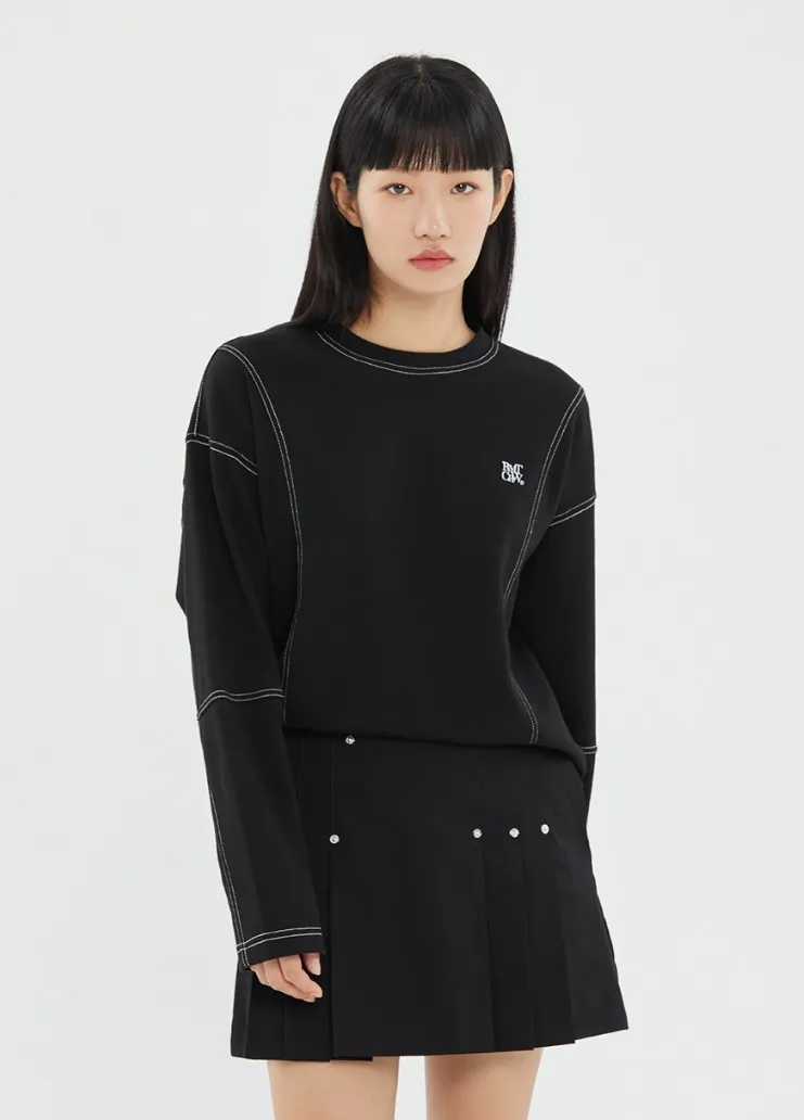 ROMANTIC CROWN  |[ROMANTIC CROWN]★OUT STITCH LONG SLEEVE