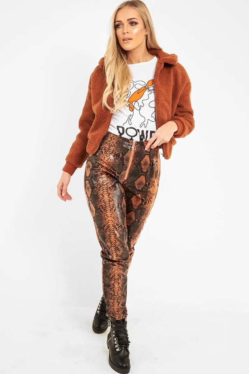 Rust Borg Cropped Bomber Jacket - Heidy