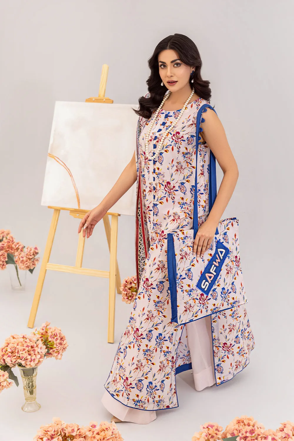 Safwa Praha Vol-06 Digital Printed Lawn Unstitched 3Pc Suit SPH-51