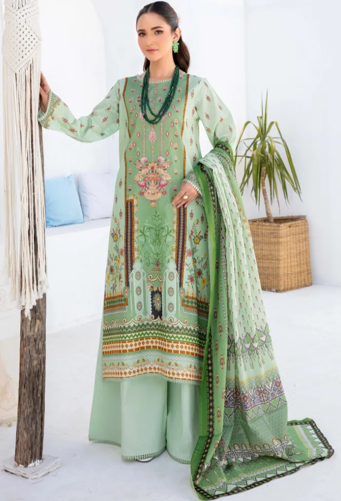 Saira Bano by Humdum Embroidered Lawn Unstitched 3Pc Suit D-02