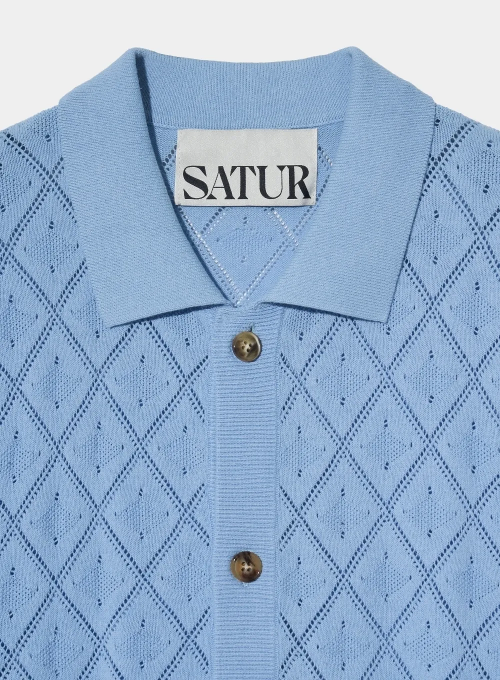 SATUR  |Street Style Plain Short Sleeves Logo Shirts