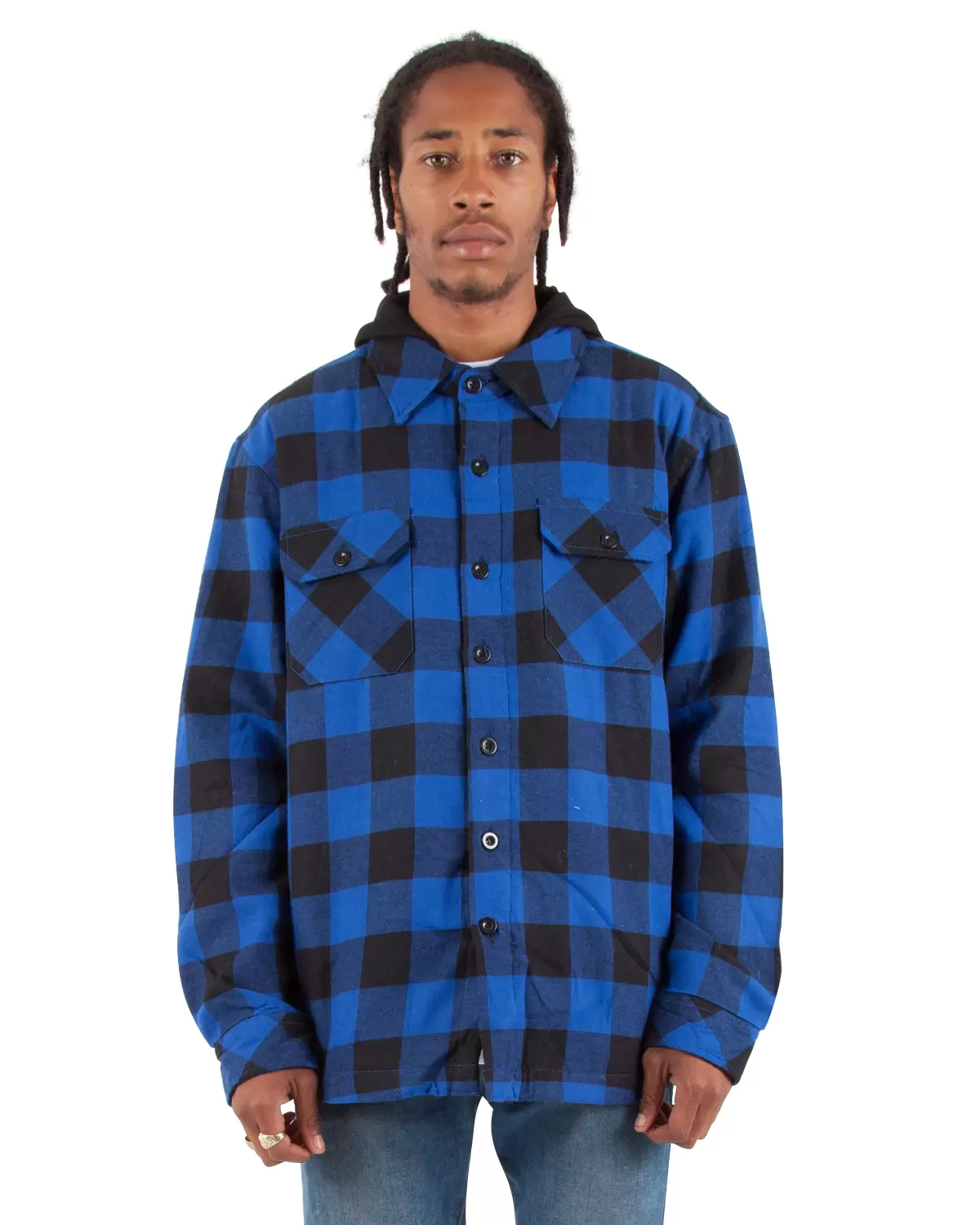 Shaka Wear SHFJ Adult Hooded Flannel Jacket SKU: SHFJ