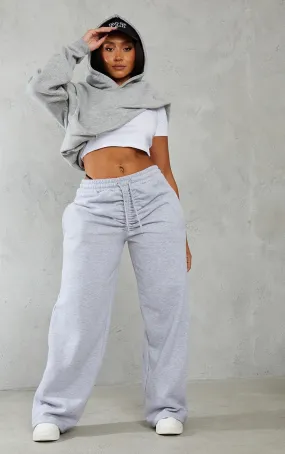 Shape Grey Marl Ruched Waist Wide Leg Joggers