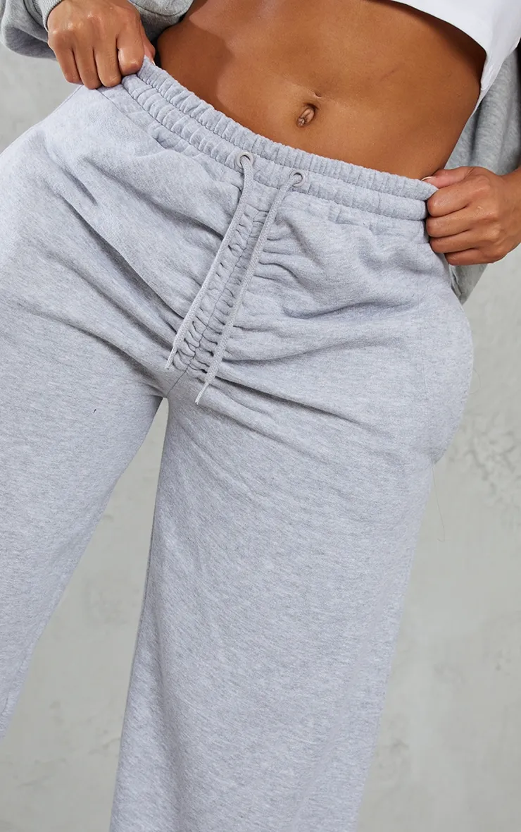 Shape Grey Marl Ruched Waist Wide Leg Joggers