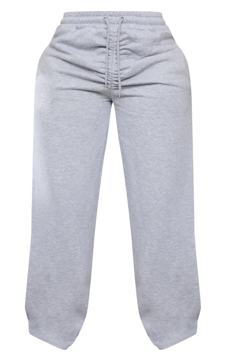 Shape Grey Marl Ruched Waist Wide Leg Joggers