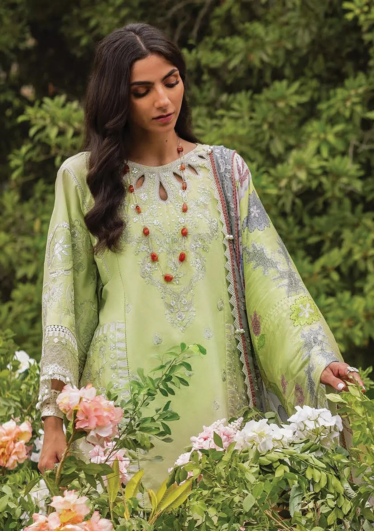 Siraa by Sadaf Fawad Khan Embroidered Lawn Unstitched 3Pc Suit - GINA (B)