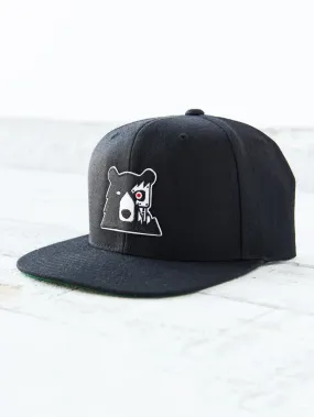 Snapback Cyber Bear Hat - Black/Black