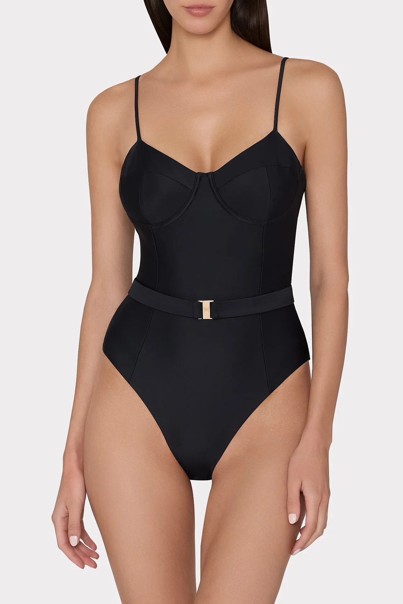 Solid Belted One Piece