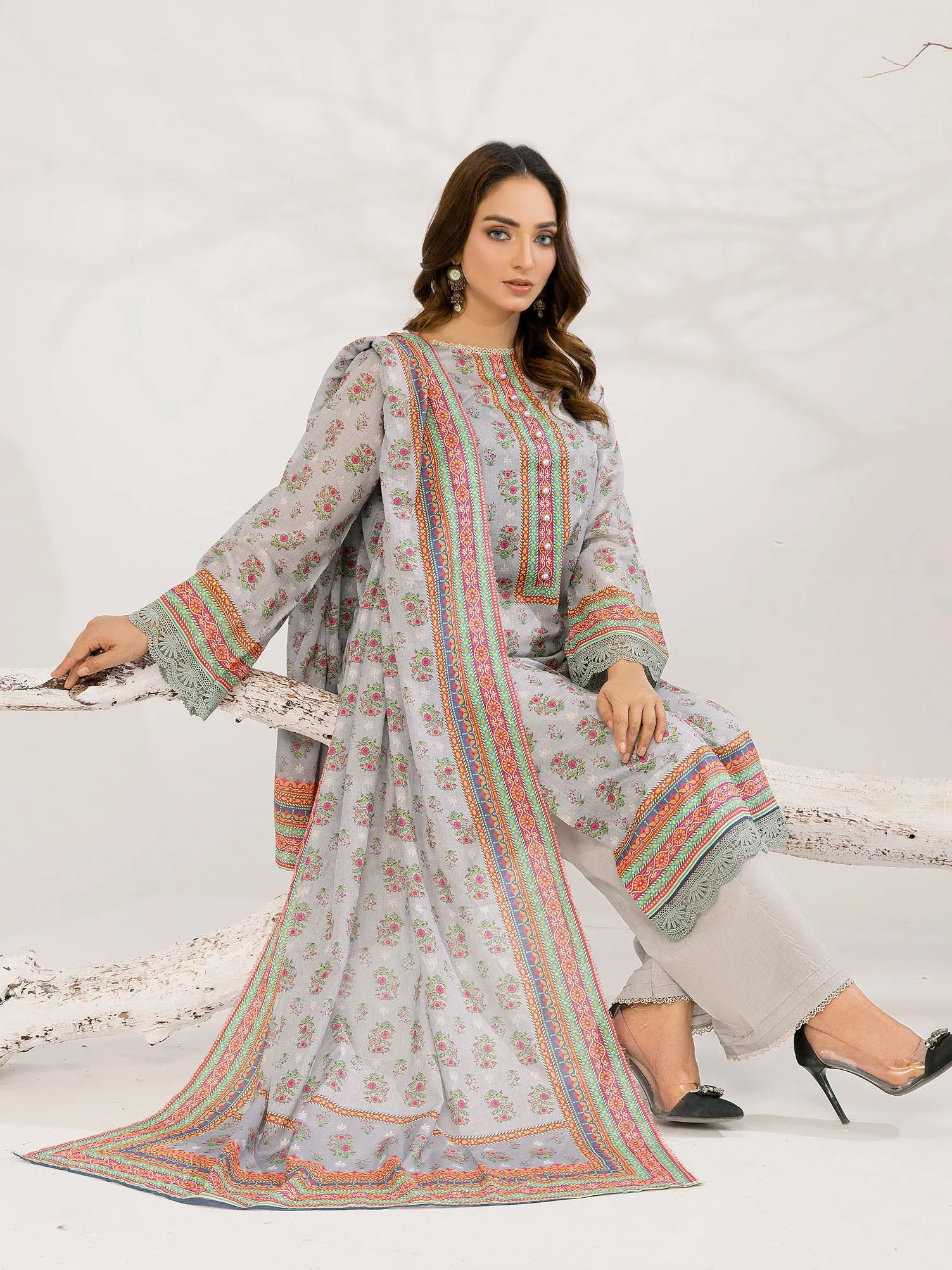 Sundas By Al Kareem Premium Printed Lawn Unstitched 3Pc Suit D-08