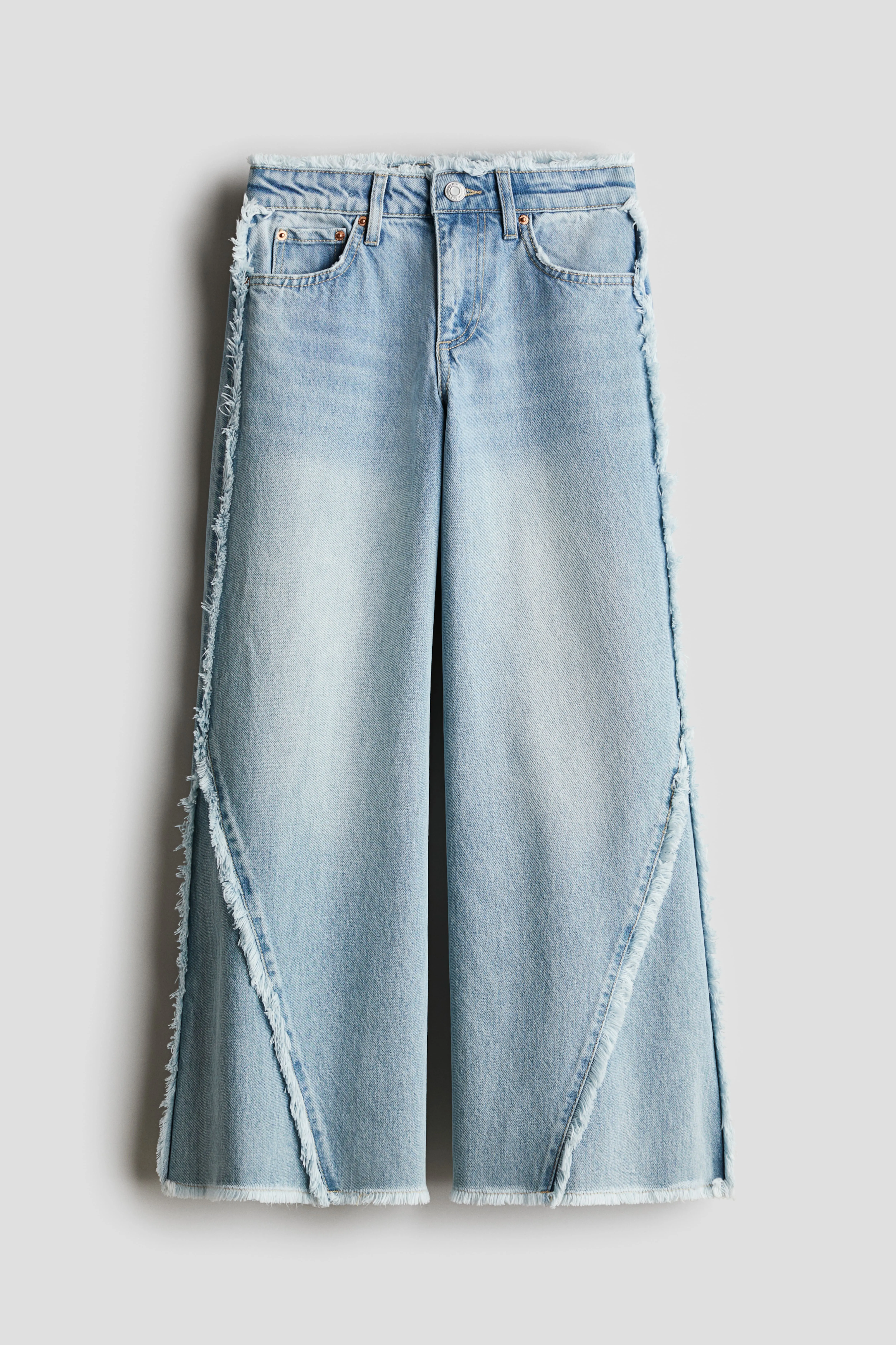 Super Wide Leg Jeans - Regular waist - Long - Light denim blue - Kids | H&M GB