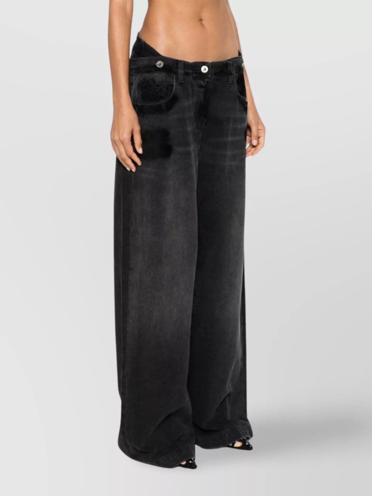 The Attico   High waist wide-leg denim jeans