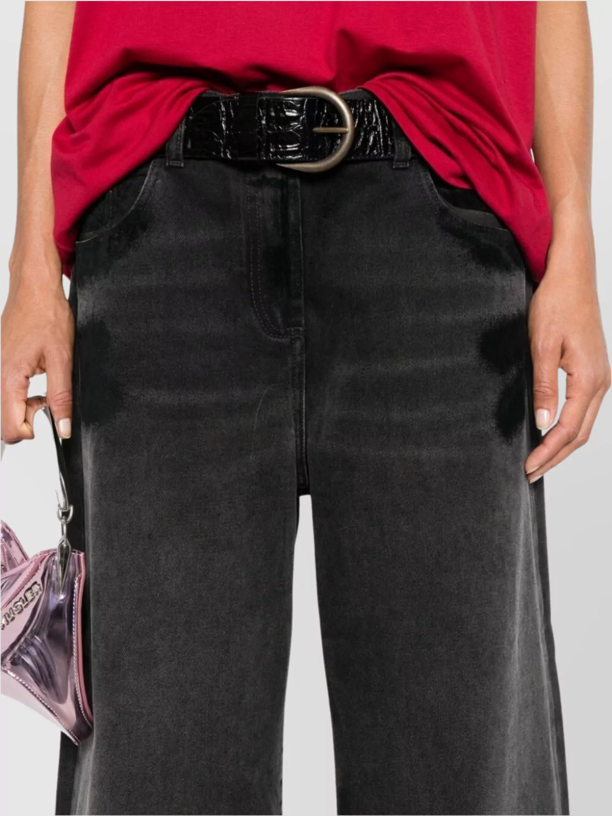 The Attico   High waist wide-leg denim jeans