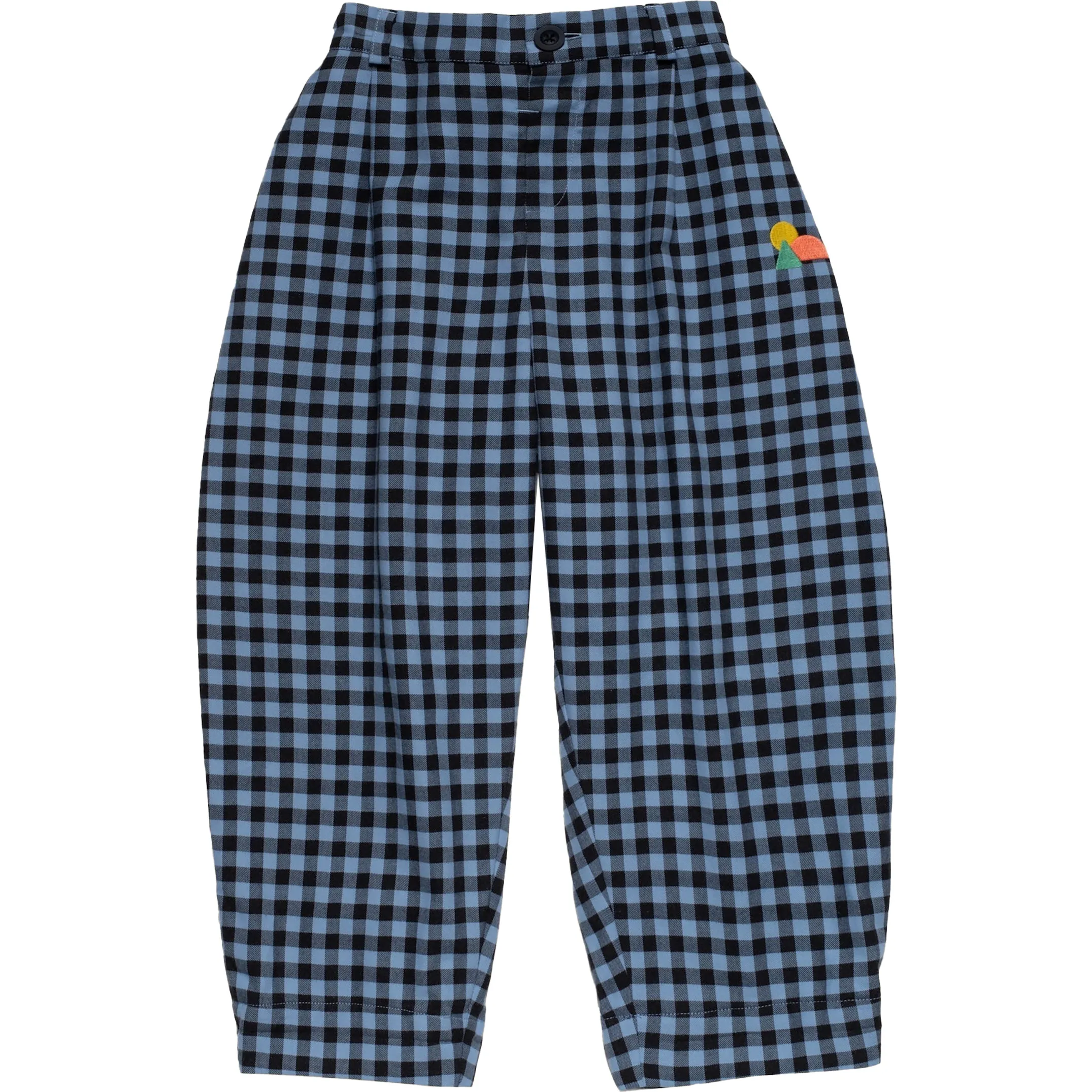 The Sunday Collective Friday Checkered Elastic Waist Wide Fit Pant, Blue