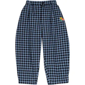 The Sunday Collective Friday Checkered Elastic Waist Wide Fit Pant, Blue